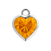Diamond or Gemstone Heart Bezel Drop Charm in 14K White Gold