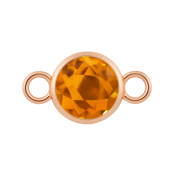 Diamond or Gemstone Bezel Bracelet/Necklace Charm in 14K Pink Gold