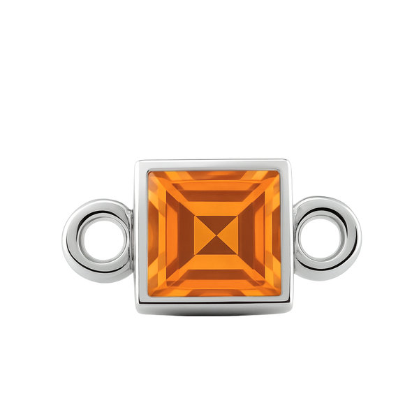 Diamond or Gemstone Square Bezel Drop Charm in 14K White Gold