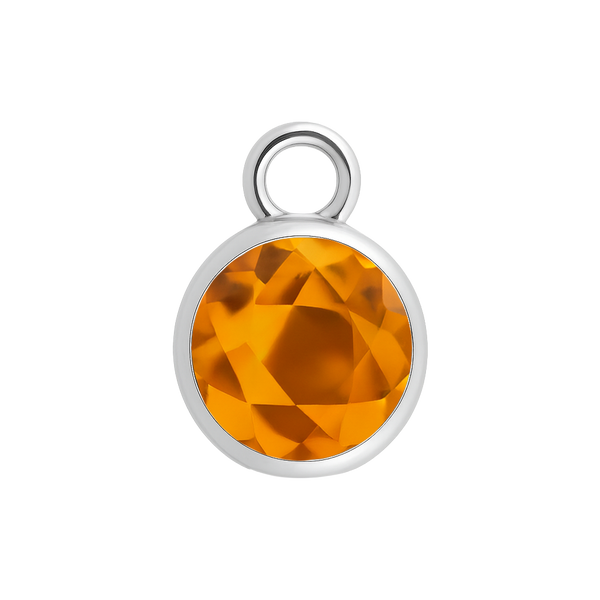 Diamond or Gemstone Bezel Drop Charm in 14K White Gold