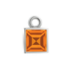 Diamond or Gemstone Square Bezel Drop Charm in 14K White Gold