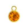 Diamond or Gemstone Bezel Drop Charm in 14K Yellow Gold