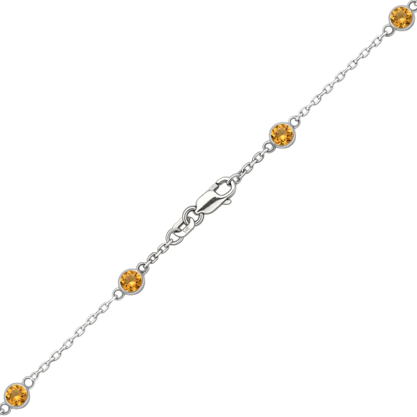 Bulk / Spooled Diamond by the Yard Cable Chain in 14K White Gold (Diamond Bezel: Every 1.5")