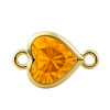 Diamond or Gemstone Heart Bezel Bracelet/Necklace Charm in 14K Yellow Gold