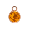 Diamond or Gemstone Bezel Drop Charm in 14K Pink Gold