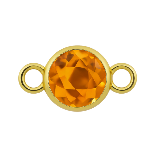 Diamond or Gemstone Bezel Bracelet/Necklace Charm in 14K Yellow Gold