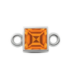Diamond or Gemstone Square Bezel Drop Charm in 14K White Gold
