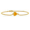 Diamond or Gemstone Heart Bezel Charm in 14K Yellow Round Cable Bracelet