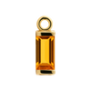 Diamond or Gemstone Baguette Bezel Drop Charm in 14K Yellow Gold