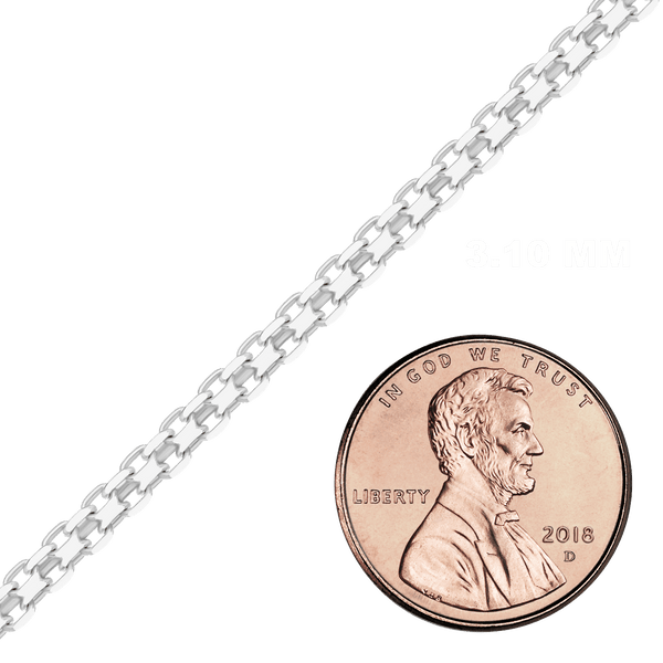 Bulk / Spooled Classic Bizmark Chain in Sterling Silver (1.70 mm - 5.60 mm)