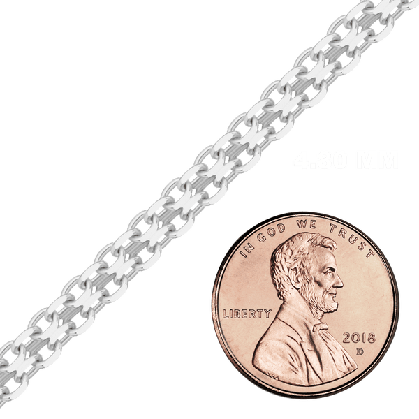 Bulk / Spooled Classic Bizmark Chain in Sterling Silver (1.90 mm - 5.60 mm)