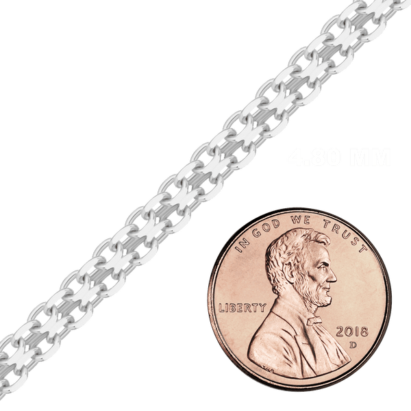 Bulk / Spooled Classic Bizmark Chain in Sterling Silver (1.70 mm - 5.60 mm)