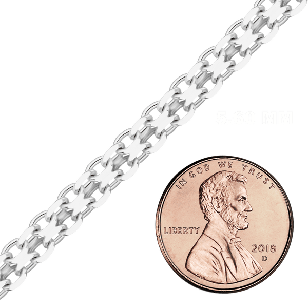 Bulk / Spooled Classic Bizmark Chain in Sterling Silver (1.70 mm - 5.60 mm)