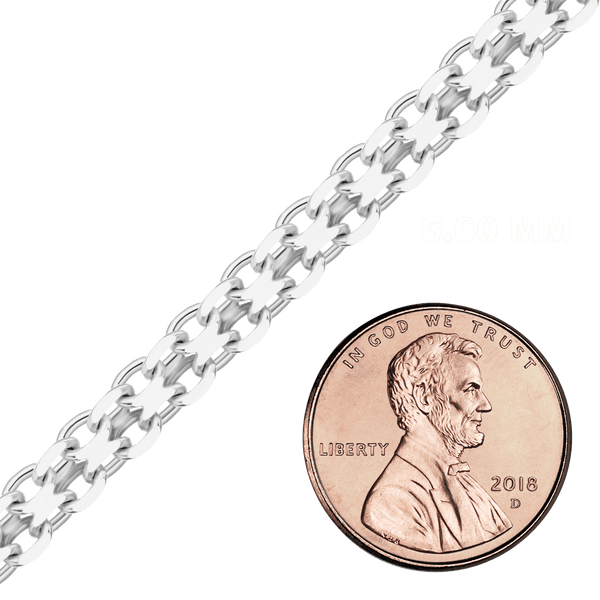Bulk / Spooled Classic Bizmark Chain in Sterling Silver (1.90 mm - 5.60 mm)