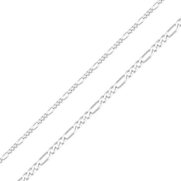 Bulk / Spooled Classic Figaro Chain in 14K White Gold (1.50 mm - 2.25 mm)