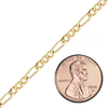 Bulk / Spooled Classic Figaro Chain in 10K Yellow Gold (1.50 mm - 3.00 mm)