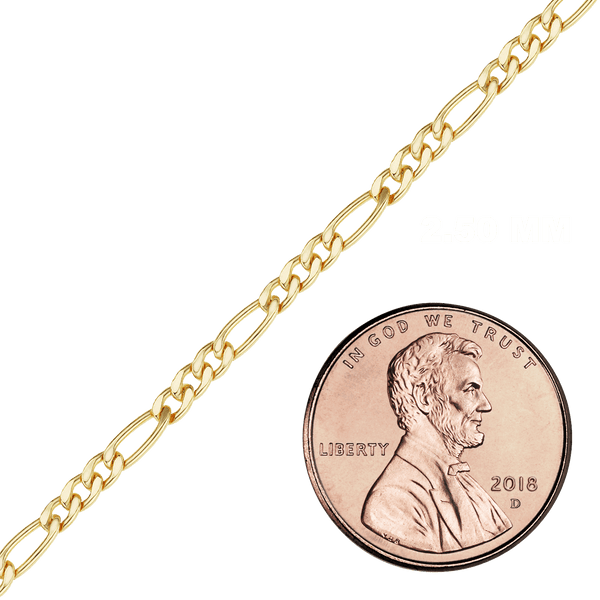 Bulk / Spooled Classic Figaro Chain in 14K Gold-Filled (1.50 mm - 5.00 mm)