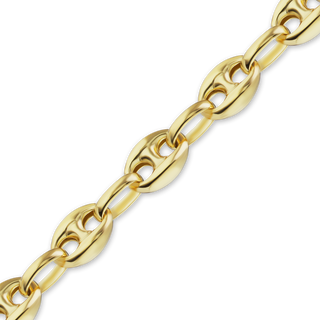 Bulk / Spooled Classic Puffed Mariner Link Semi-Solid Chain in 14K Yellow Gold (3.80 mm - 12.00 mm)