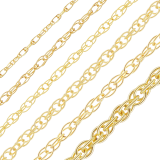 Bulk / Spooled Classic Machine Rope Chain in 14K Yellow Gold (0.80 mm - 2.00 mm)