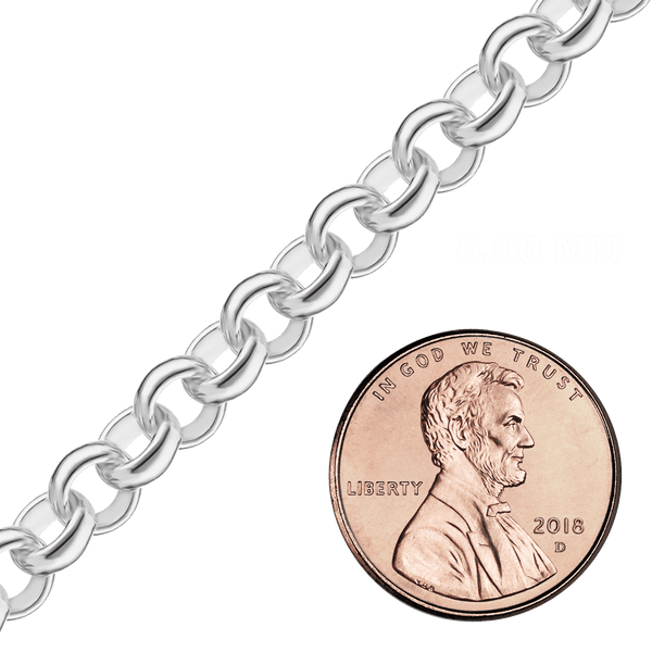 Bulk / Spooled Classic Rolo Chain in Sterling Silver (1.60 mm - 6.00 mm)