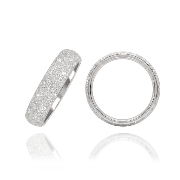 Sterling Silver Comfort Fit Wedding Bands with Optional Engraving  (5.0 mm)