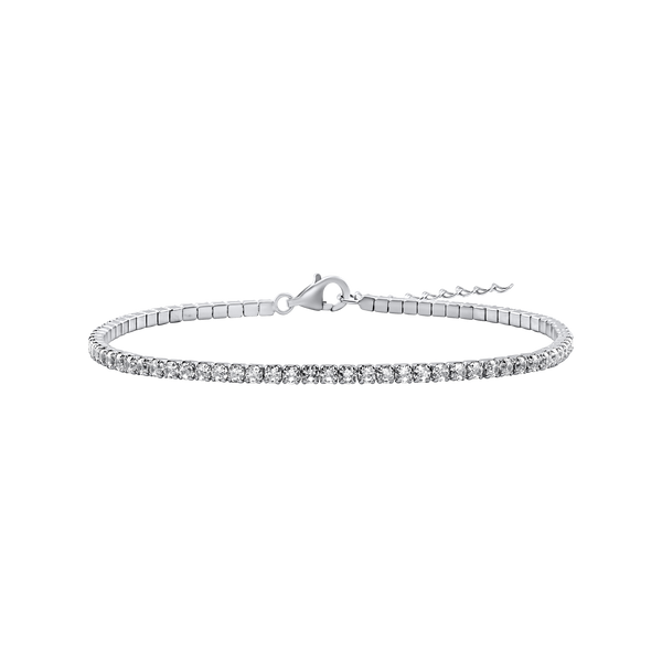 Tennis Bracelet with Cubic Zirconia in Sterling Silver (2 mm - 4 mm)