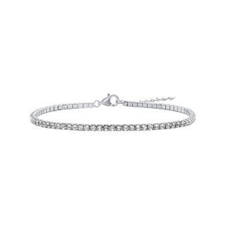 Tennis Bracelet with Cubic Zirconia in Sterling Silver (2 mm - 4 mm)
