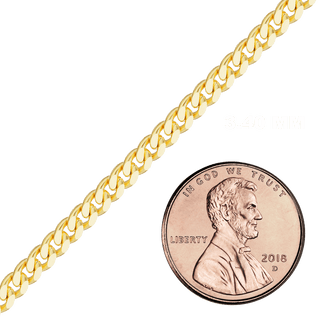 Bulk / Spooled Curb Chain in 10K Yellow Gold (Cuban) (3.40 mm - 11.00 mm)