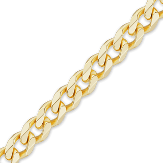 Bulk / Spooled Hollow Curb Chain in 14K Yellow Gold (6.00 mm - 7.30 mm)