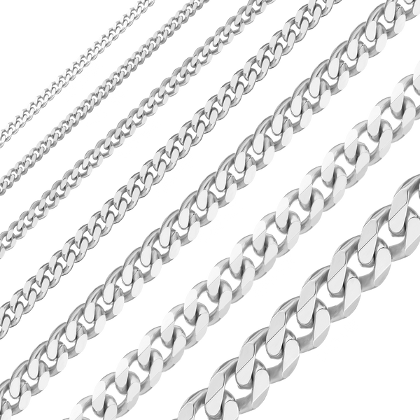 Bulk / Spooled Classic Curb Chain in 14K White Gold (1.23 mm - 5.20 mm)