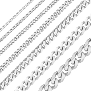 Bulk / Spooled Classic Curb Chain in 14K White Gold (1.23 mm - 5.20 mm)