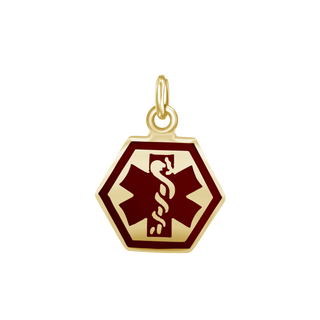 Medical Alert Charm in Sterling Silver (14 x 10mm)