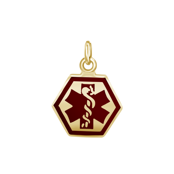 Medical Alert Charm in Sterling Silver (14 x 10mm)