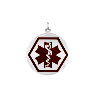 Medical Alert Charm in Sterling Silver (30 x 25mm)