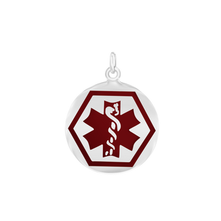 Medical Alert Charm in Sterling Silver (24 x 18mm)