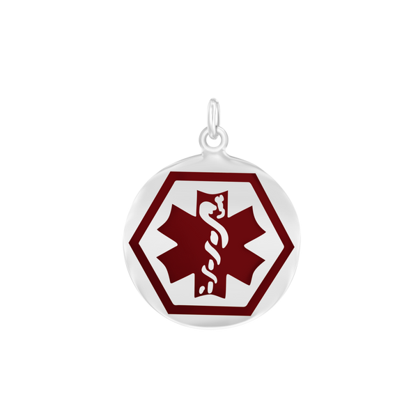 Medical Alert Charm in Sterling Silver (24 x 18mm)