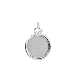 Round Half Locket in Sterling Silver (25 x 19 mm)