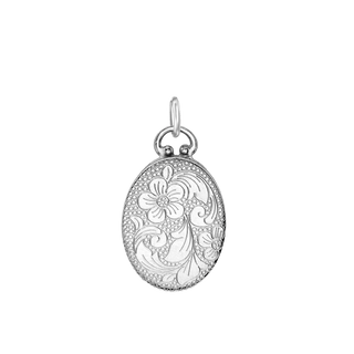 Oval Half Locket in Sterling Silver (30 x 16 mm)