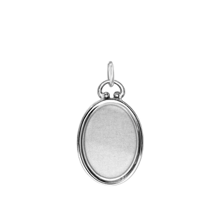 Oval Half Locket in Sterling Silver (30 x 16 mm)