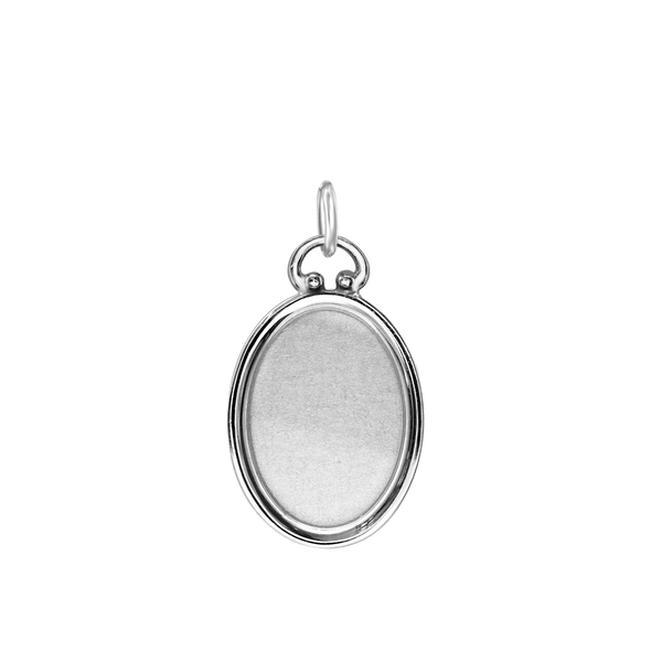 Oval Half Locket in Sterling Silver (30 x 16 mm)