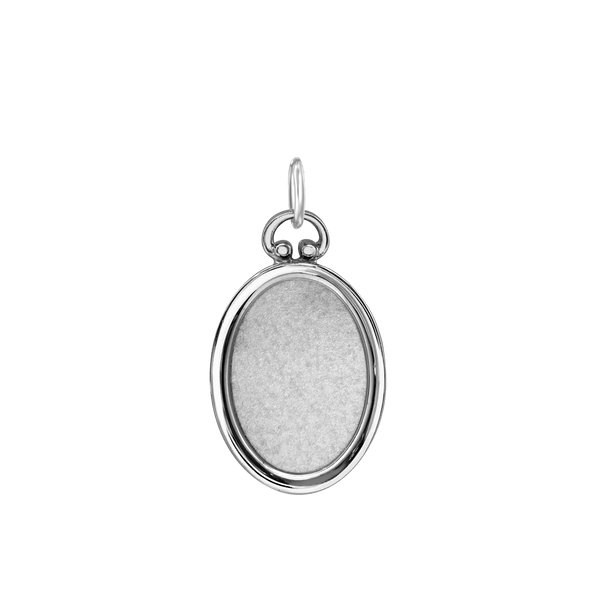 Oval Half Locket in Sterling Silver with Optional Engraving (30 x 16 mm)