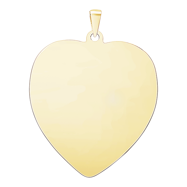 14K Yellow Gold Heart Disc Charm With Optional Engraving (.025" thickness)