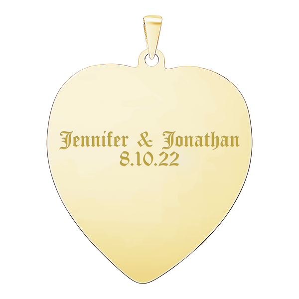 14K Yellow Gold Heart Disc Charm With Optional Engraving (.025" thickness)