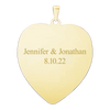 Sterling Silver 18K Yellow Gold Finish Heart Disc Charm With Optional Engraving (.030" thickness)