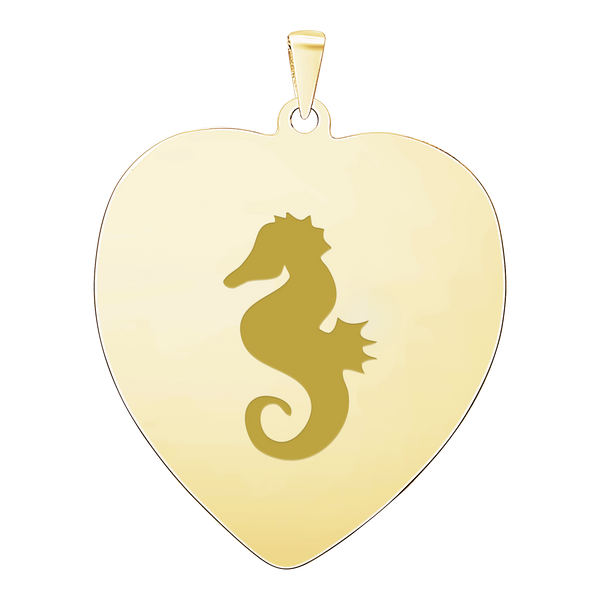 14K Yellow Gold Heart Disc Charm With Optional Engraving (.025" thickness)