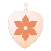 Sterling Silver 18K Pink Gold Finish Heart Disc Charm With Optional Engraving (.030" thickness)