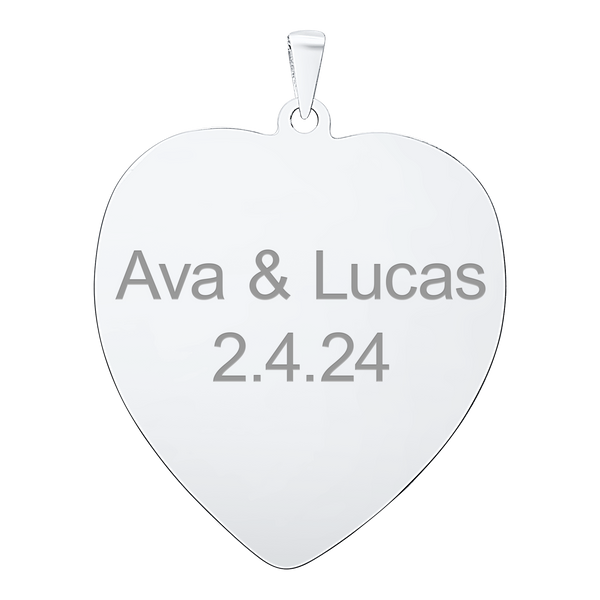 Sterling Silver Heart Disc Charm With Optional Engraving (.030" thickness)