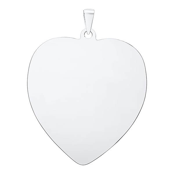 Sterling Silver Heart Disc Charm With Optional Engraving (.030" thickness)