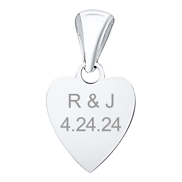 Sterling Silver Heart Disc Charm With Optional Engraving (.030" thickness)