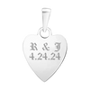 Sterling Silver Heart Disc Charm With Optional Engraving (.030" thickness)